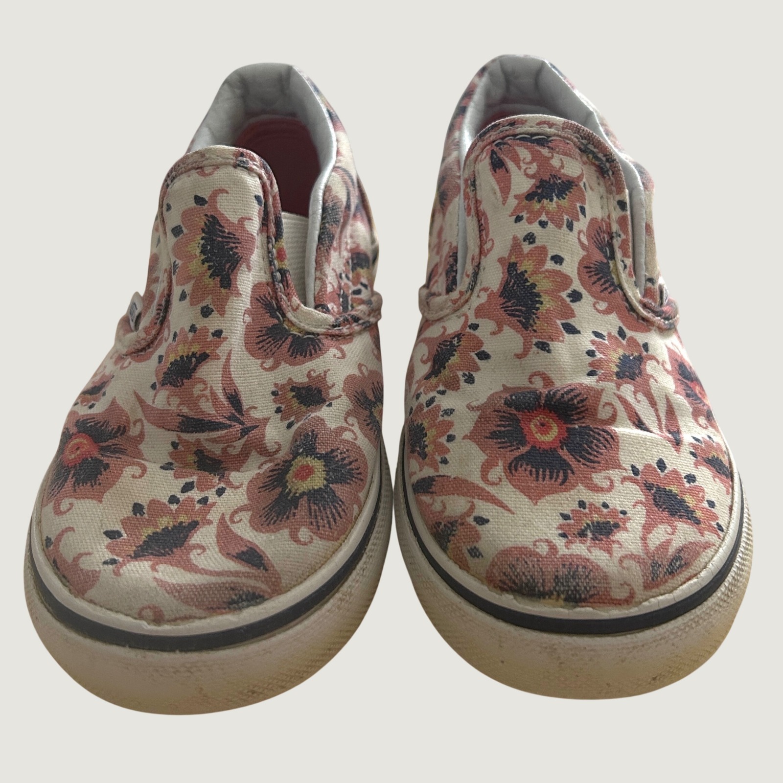 Vans Slip On Sneakers Canvas Toddler 9 Pink Floral Boho Skater